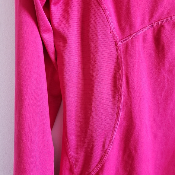 Adidas Climalite Athletic Long Sleeve Chest Zip Up Pink Silver Woman Small - Picture 6 of 11